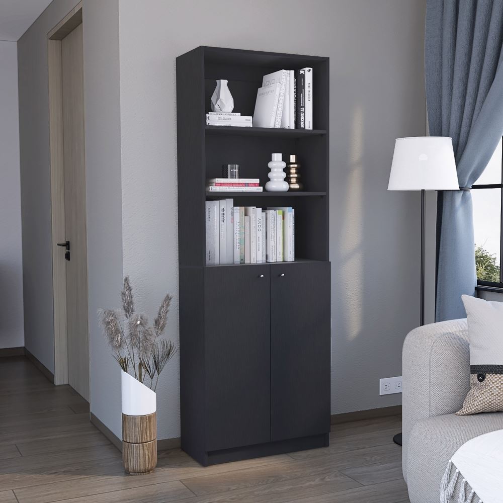 ESTANTE 2 PUERTAS HOME-E4 NEGRO | TUHOME